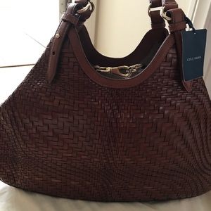Brand new!  Cole Haan woven leather handbag